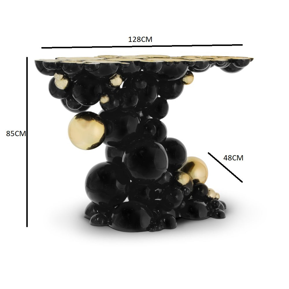 Black and Gold Console Table Orbit