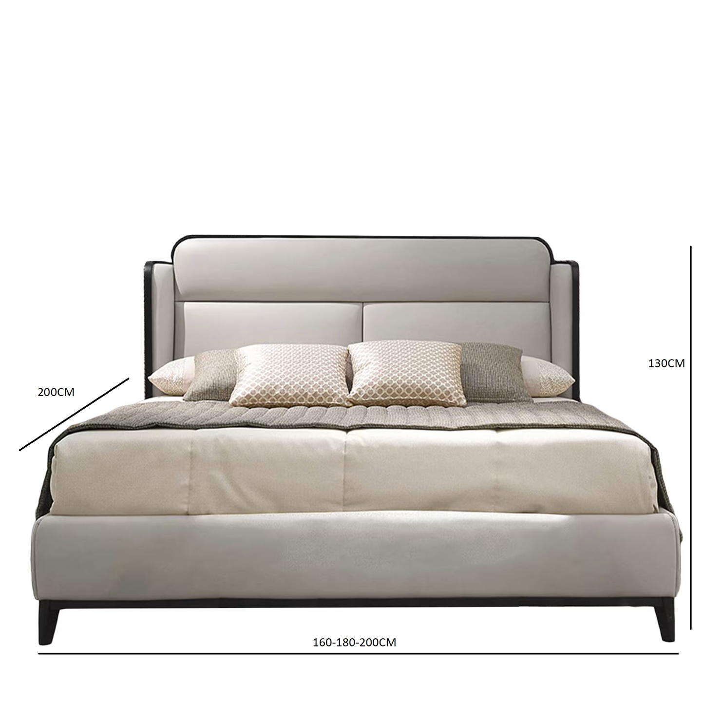 Grey leather bed