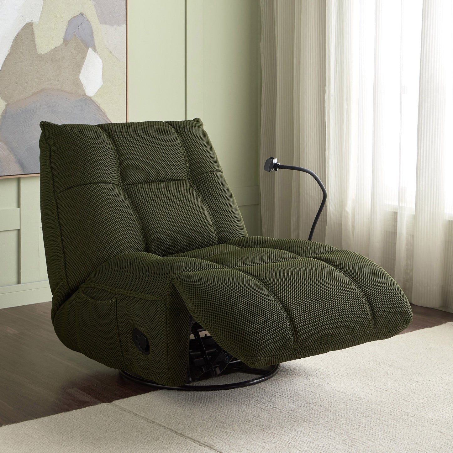 Fabric rocking recliner chair