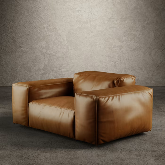Meet me armchair leather brown