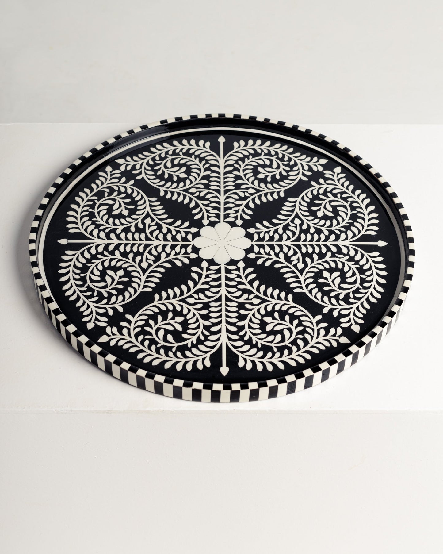 Handmade Inlay Black Tray