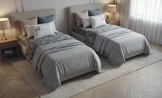 Camila single embroidered Ebro coverlet, 6 pieces
