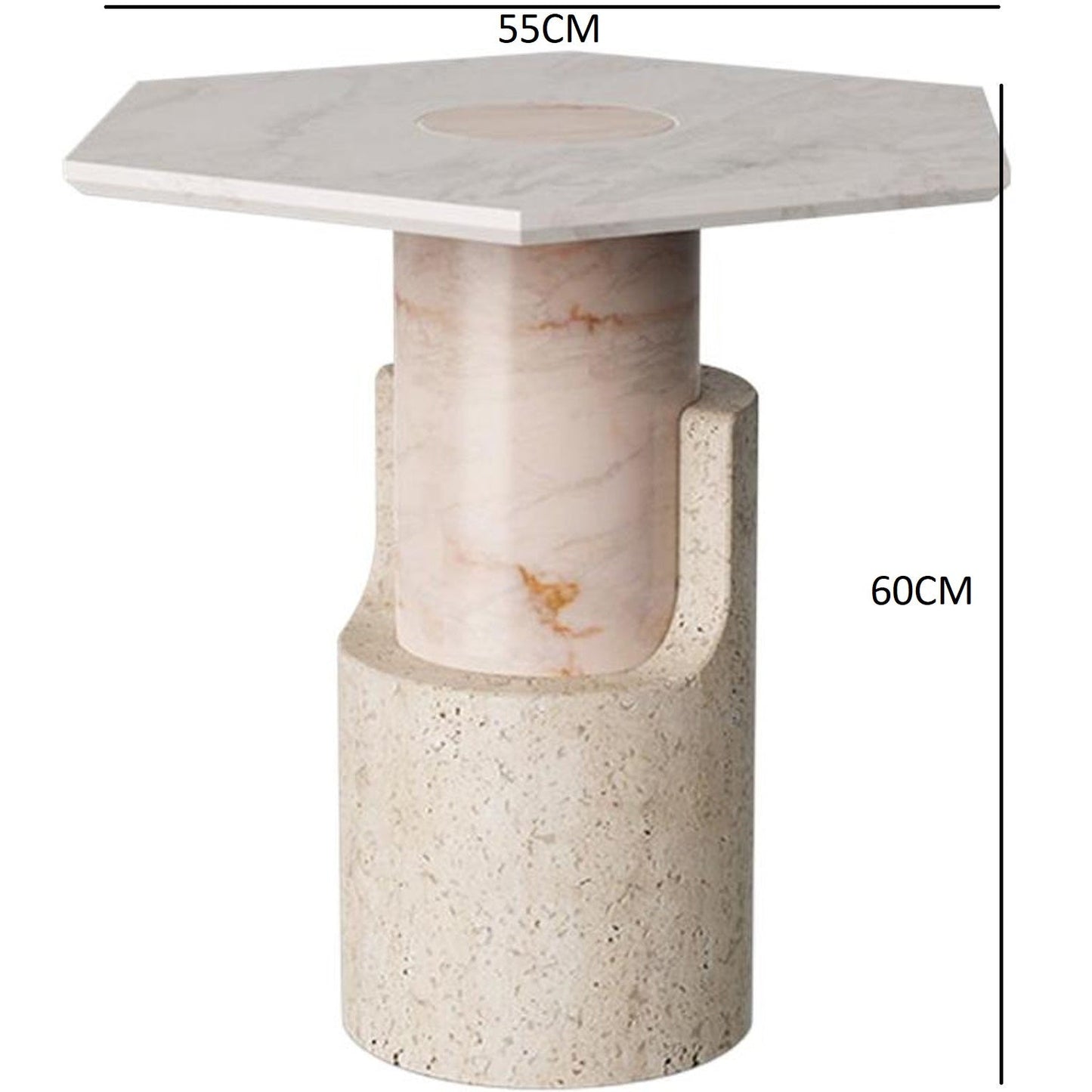 Long geometric side table