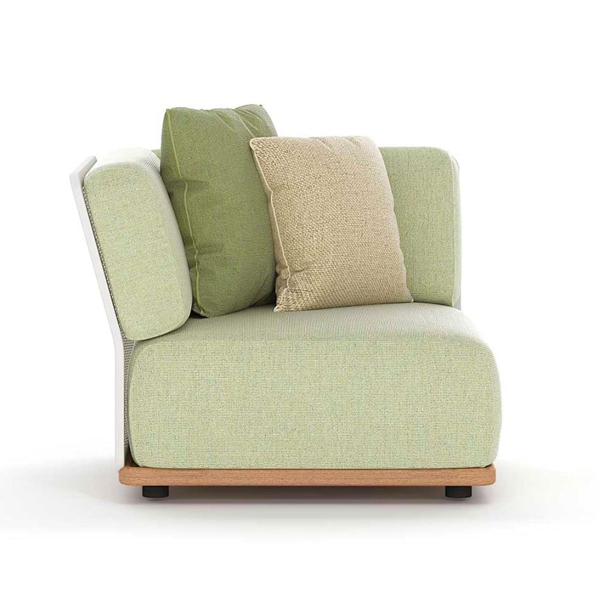Outdoor sofa made of green fabric