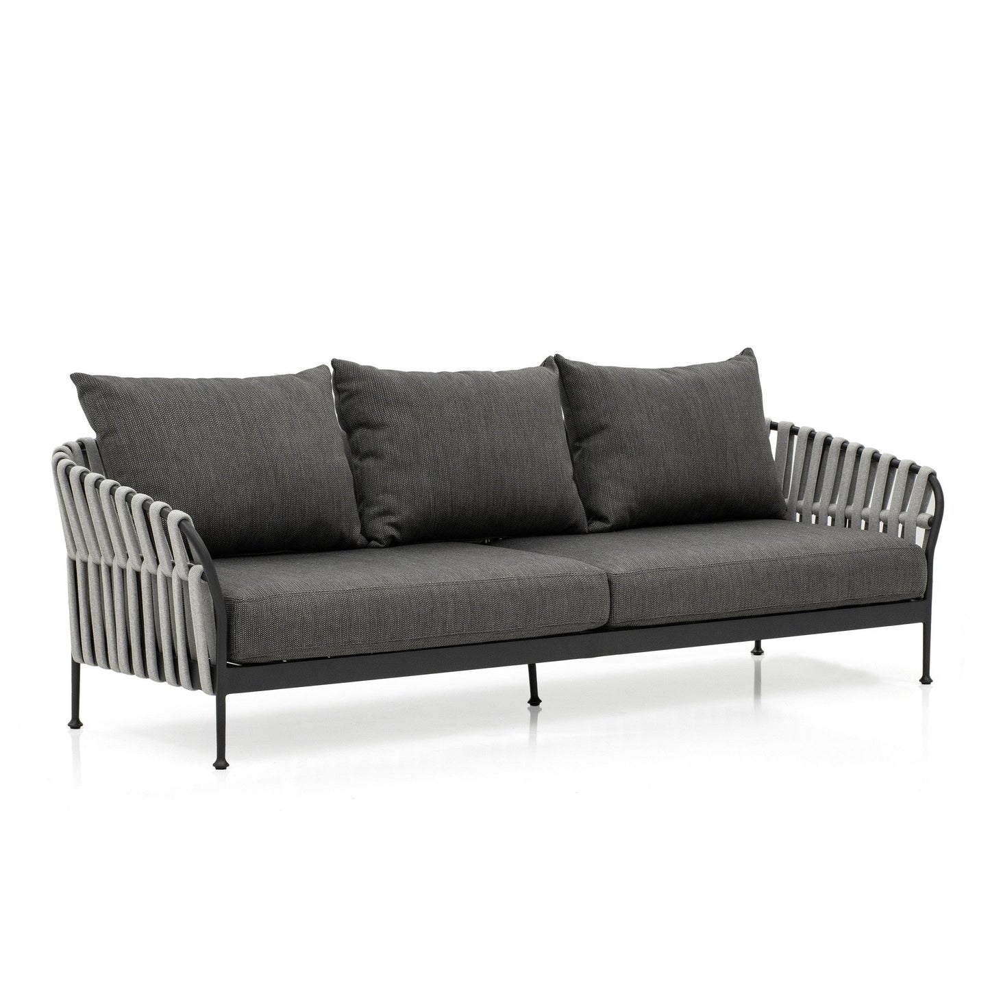 Grey fabric frame outdoor sofas