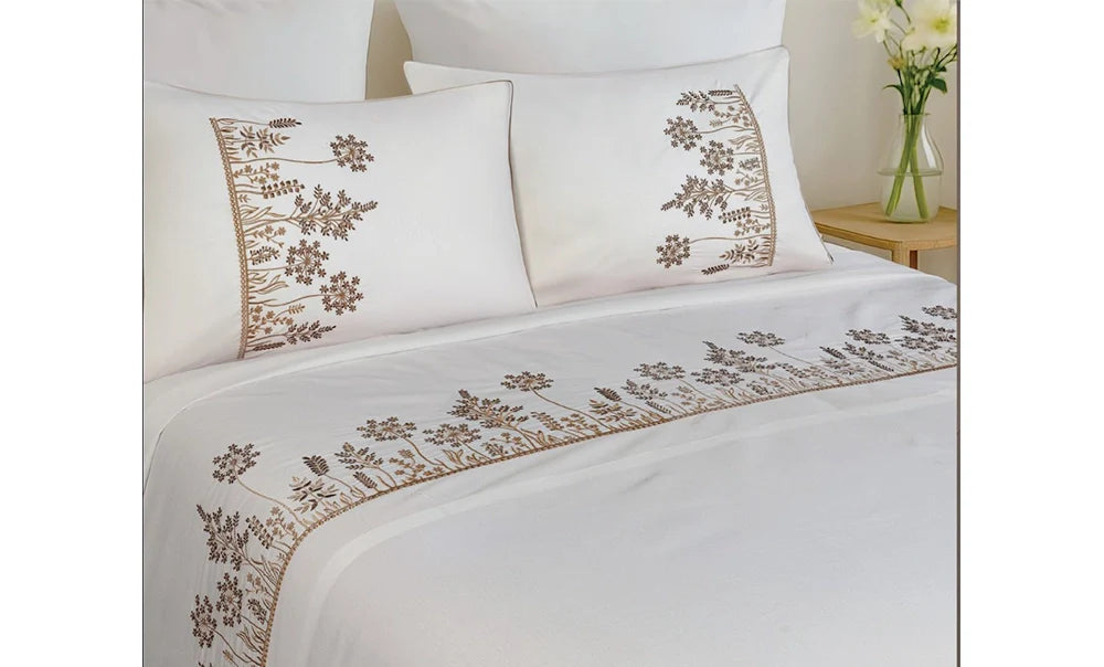 Double branch embroidered sheet, 4 pieces