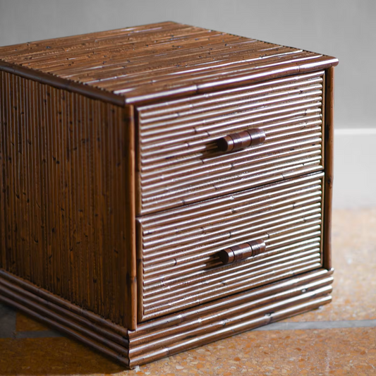 2-drawer bamboo nightstands