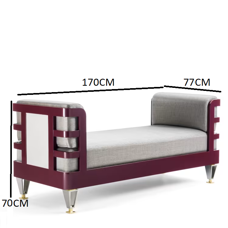 Lacquered wood bench