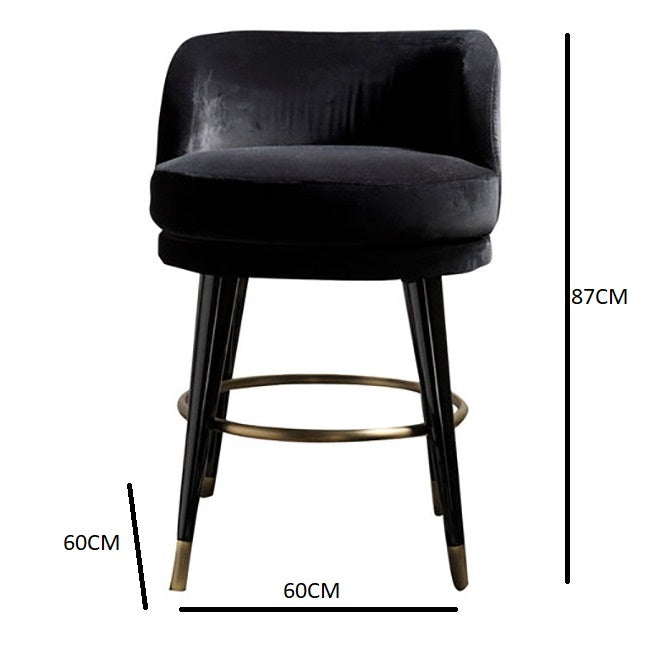 Isidoro black swivel bar stool