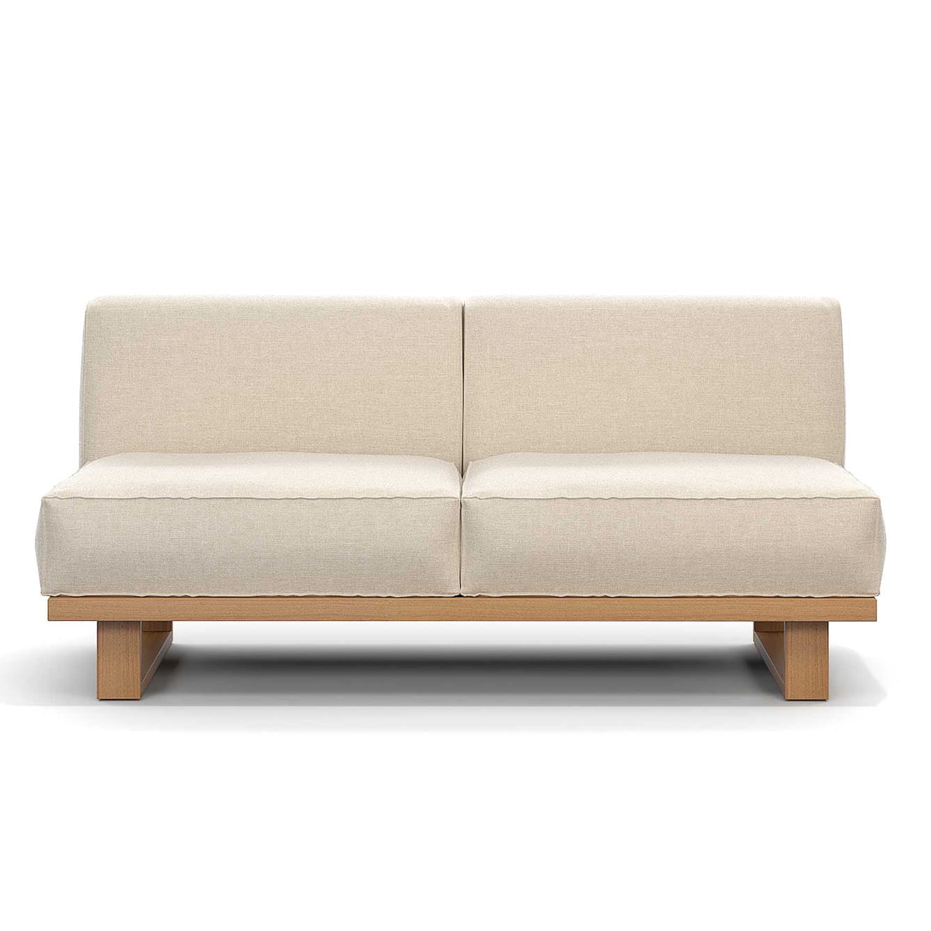 2-seater outdoor sofa without armrests
