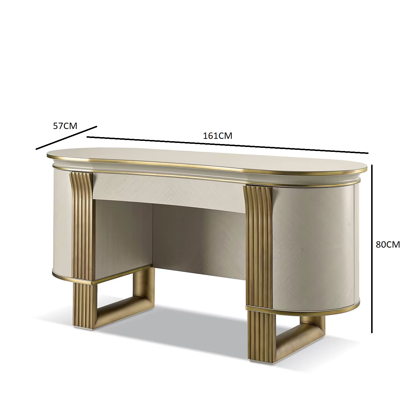 White and gold vanity desk
