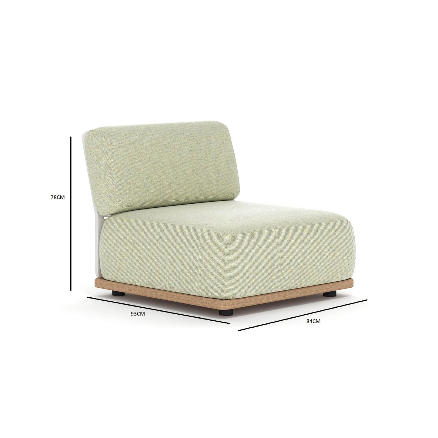 Outdoor single sofas with green fabric