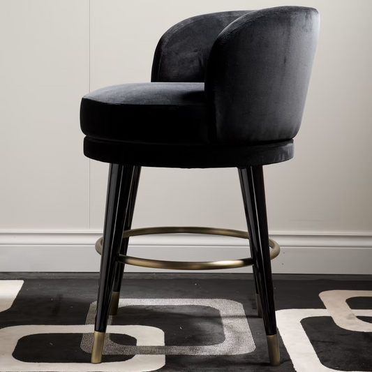 Isidoro black swivel bar stool