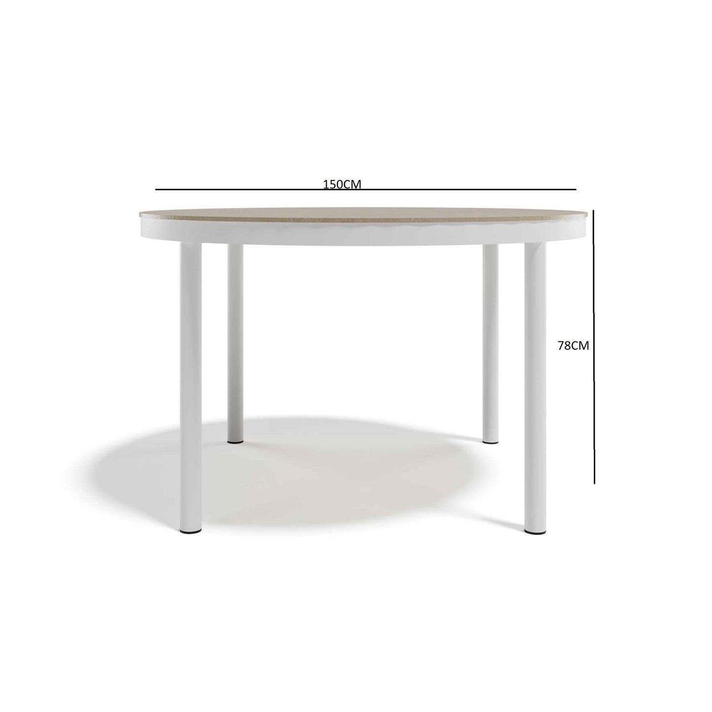 White Metal Outdoor Dining Table