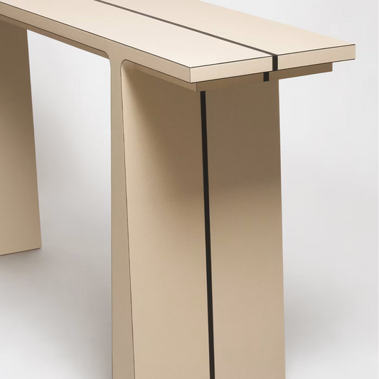The beige leather console line