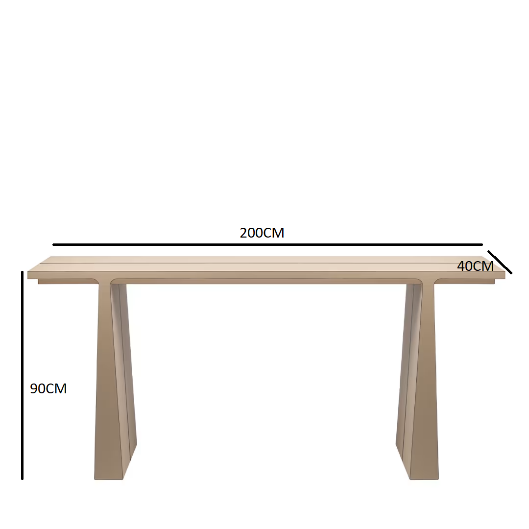 The beige leather console line
