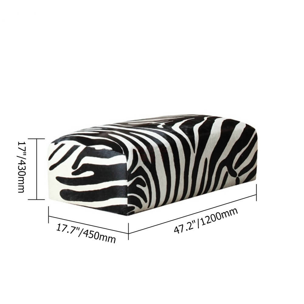 Zebra Luxe Floor Bench