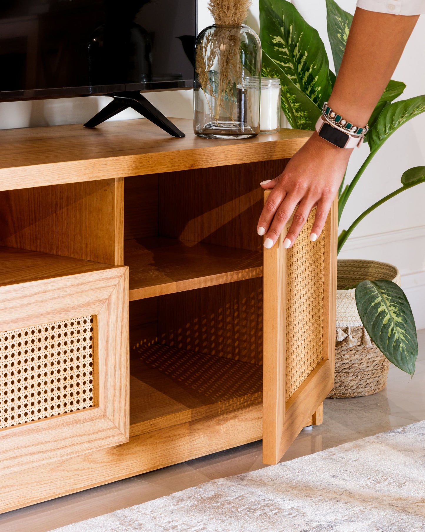 Rattan TV Unit