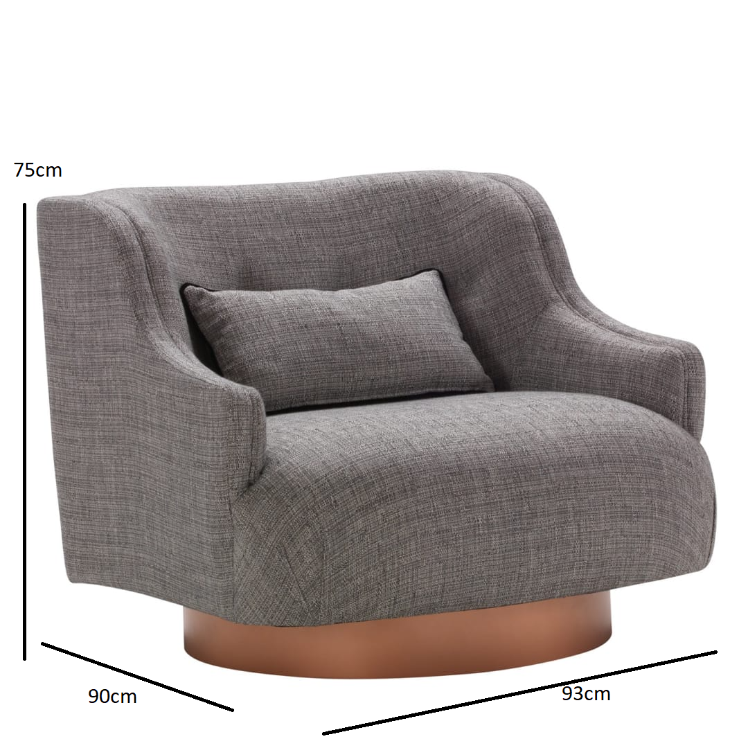 Swivel gray armchair