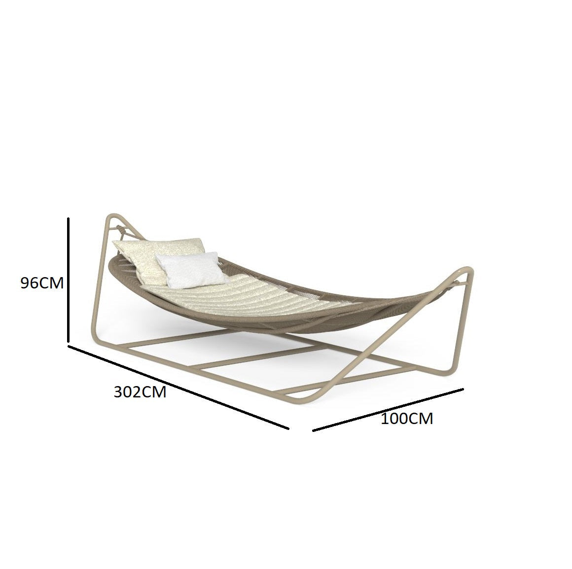 Panama Outdoor Lounge Chairs in Beige Metal