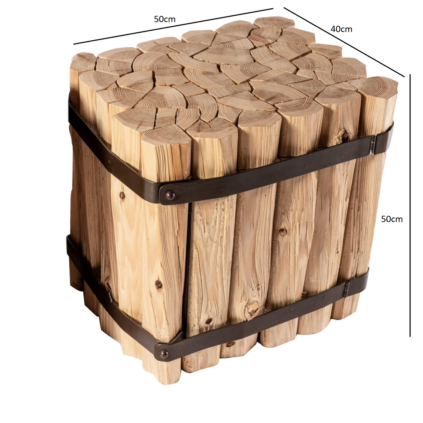Nightstand woodcutter in larch