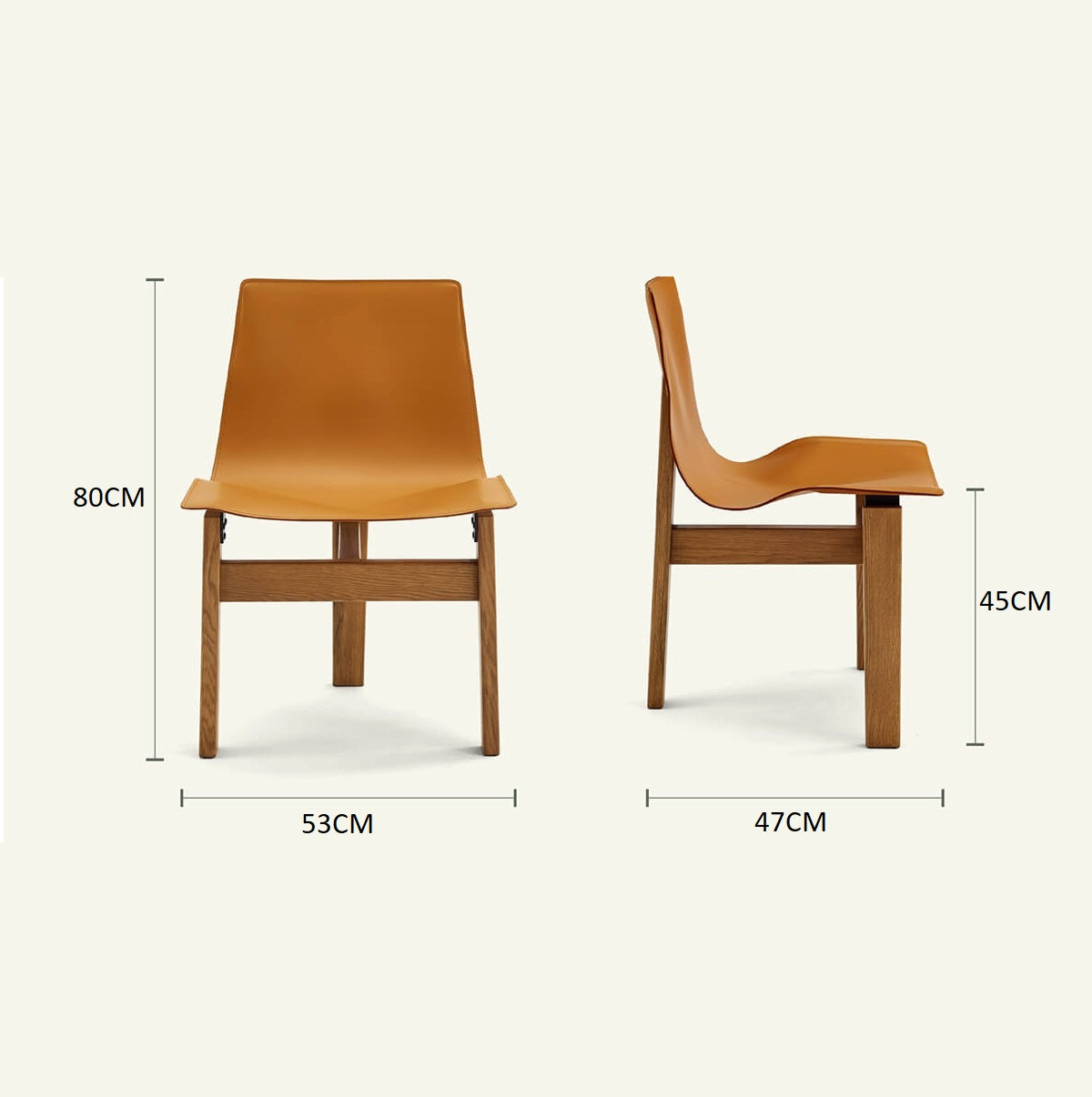 Tre durmast natural leather chair