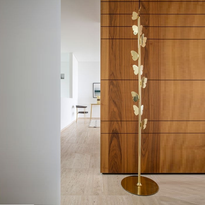 Butterly pink brass coatrack