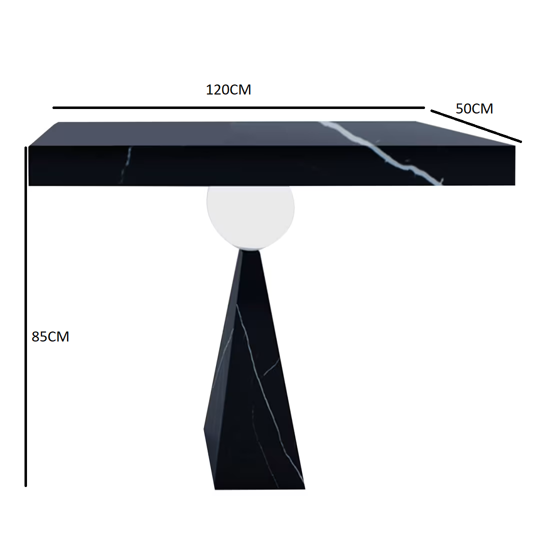Hourglass luminous marquinia console