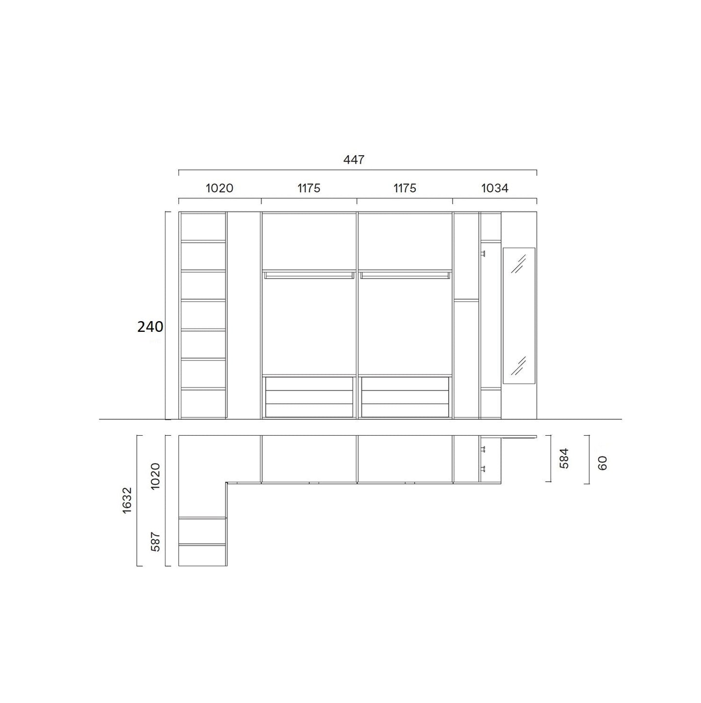 Corner wardrobe