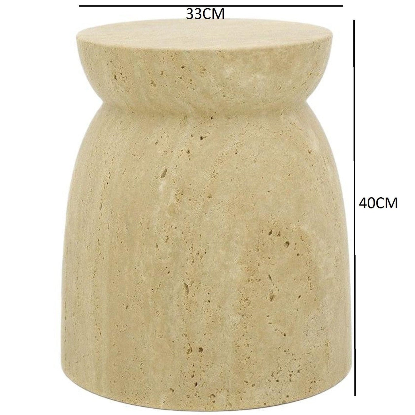 Contemporary Travertine Side Table