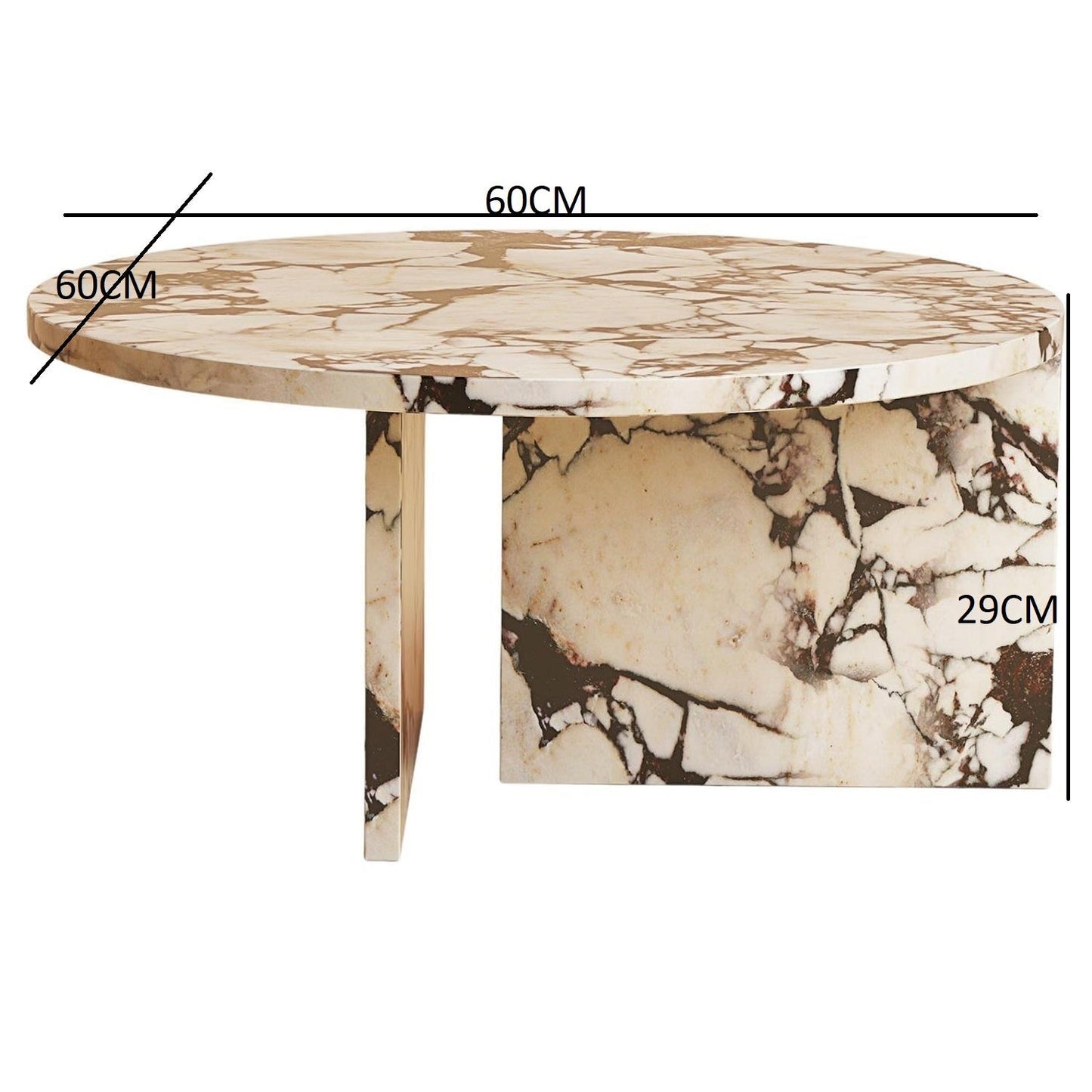 Round marble coffee table