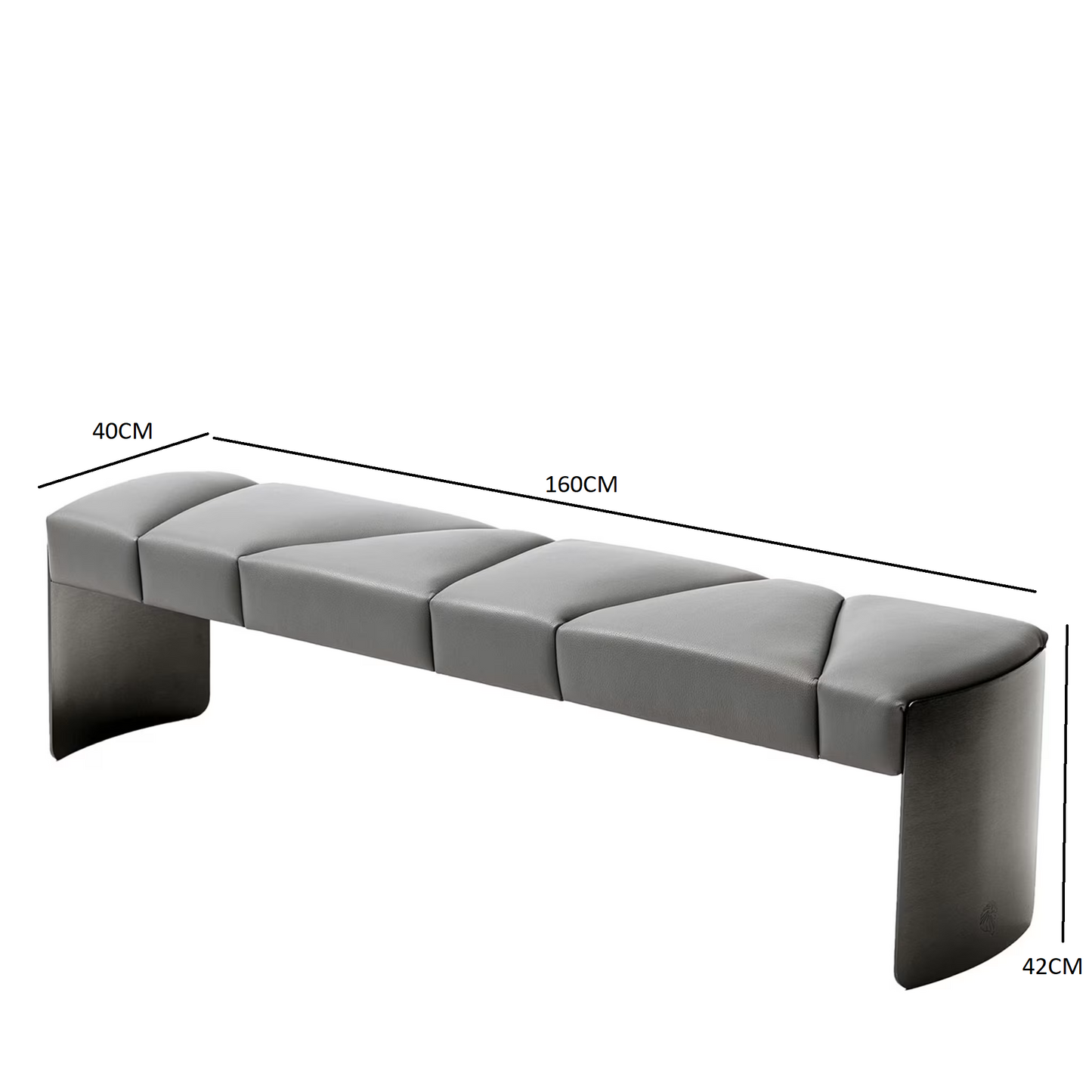 Mirage gray leather bench