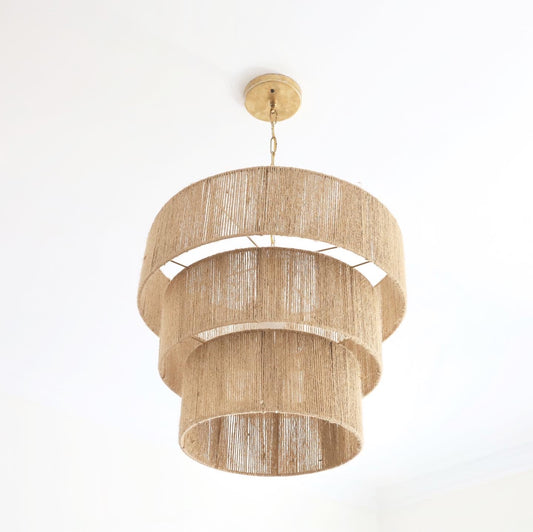 Triple Jute Chandelier