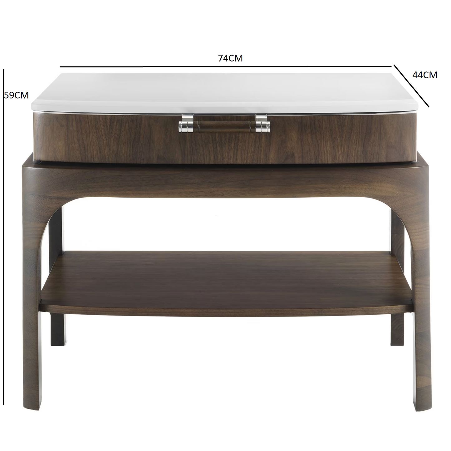Canaletto walnut bedside table