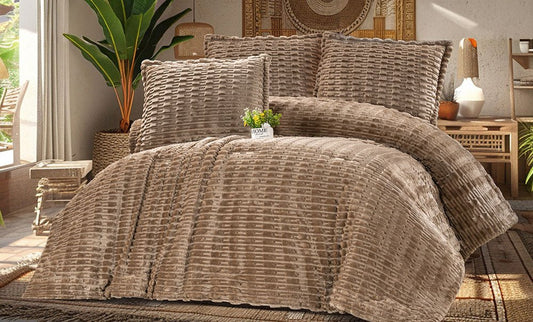 Modern double fur quilt, 3 pieces