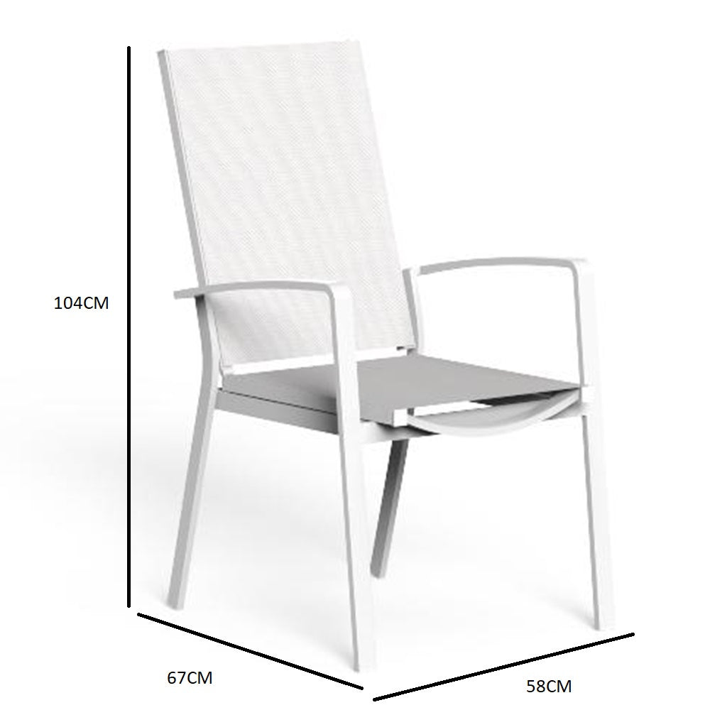 White Metallic Outdoor Lounge Chairs