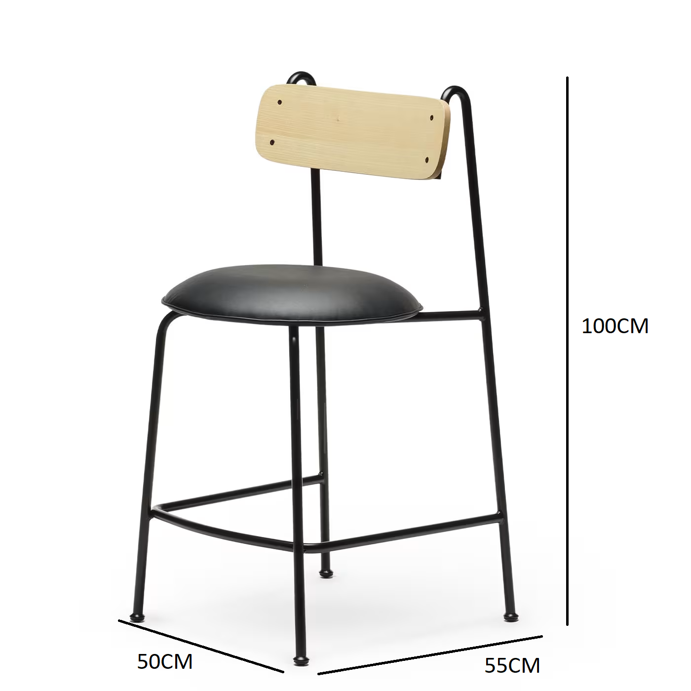 Lena sg-65 black and natural ash bar stool
