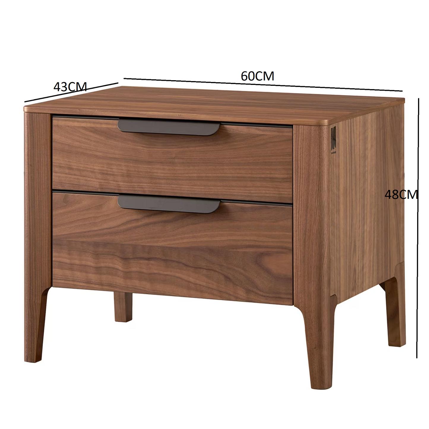 Cannaregio bedside table in canaletto walnut wood