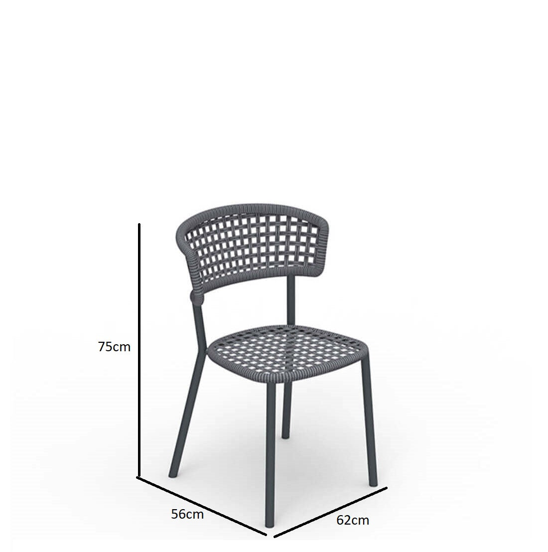 Moon Outdoor Dining Chairs in Metallic Grey