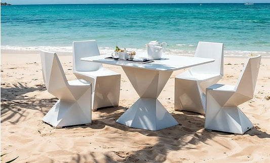 Diamond fiberglass dining table