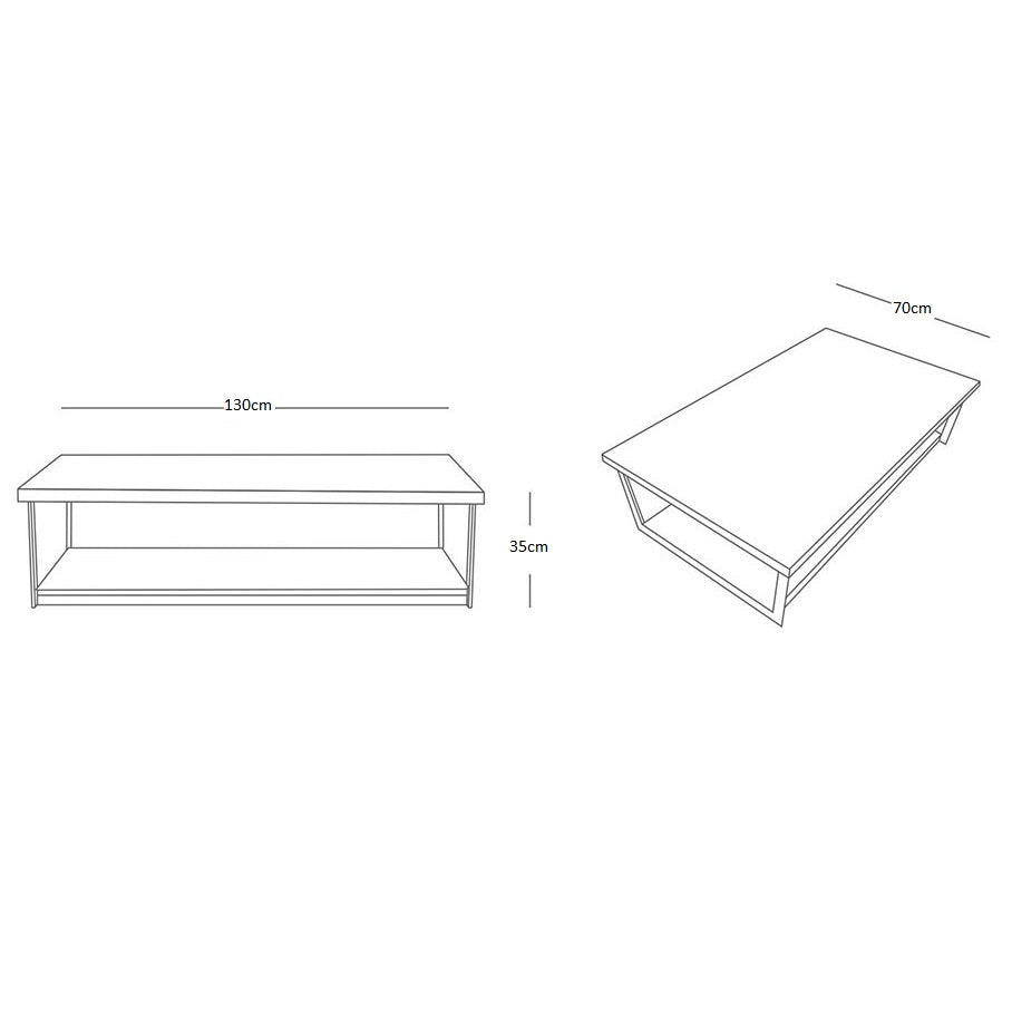 Contemporary design double coffee table