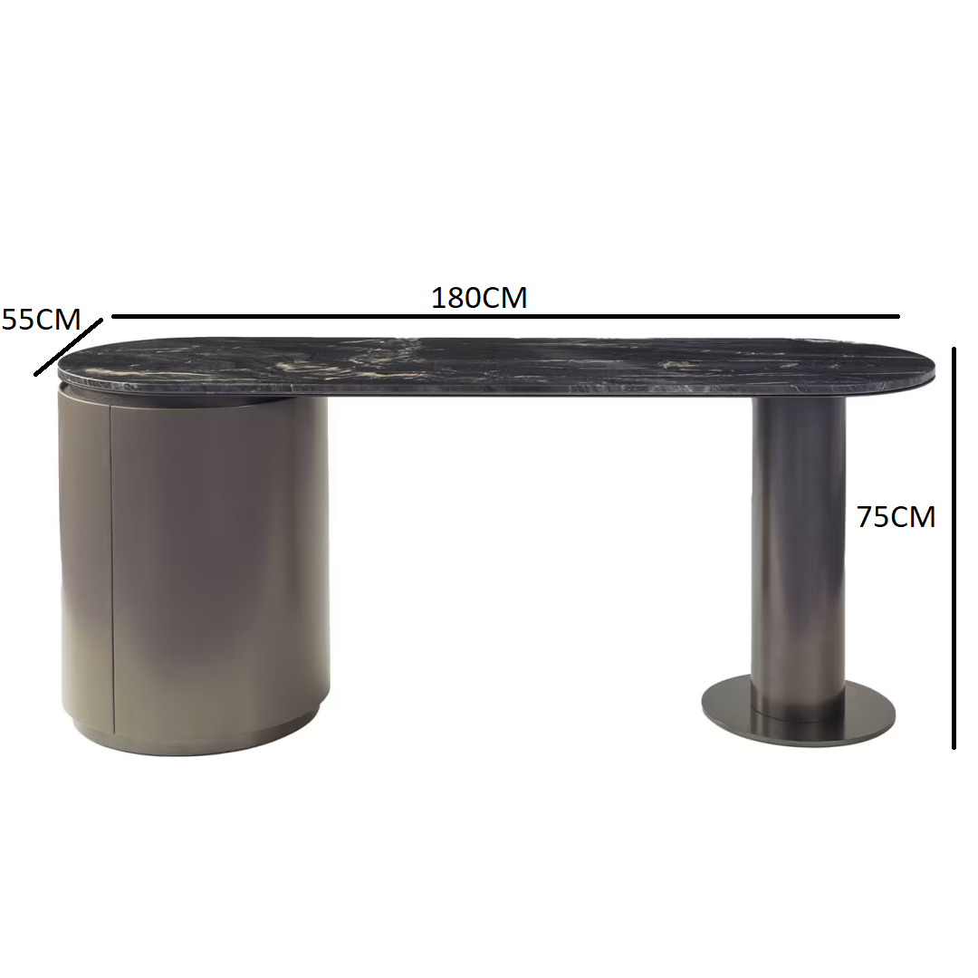 Vanity loop table with marble top