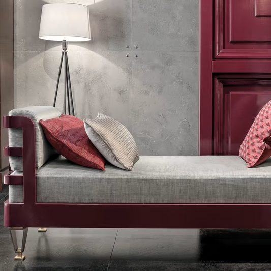 Lacquered wood bench