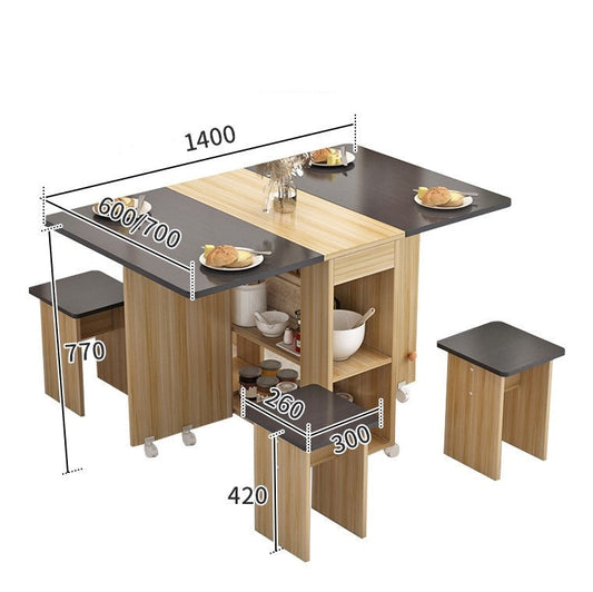 Wooden folding dining table