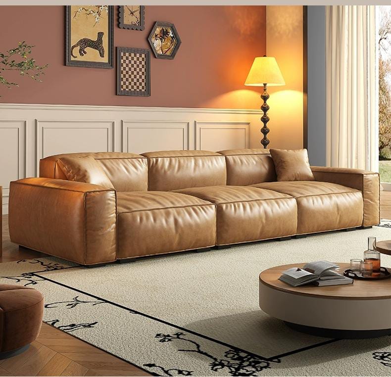 Meet me armchair leather brown