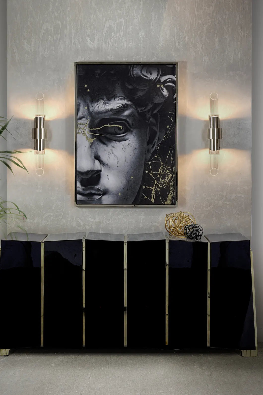 zig-zag black and gold cabinet