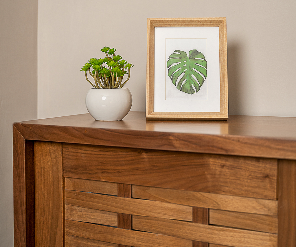 Walnut Sliding Shoe Storage