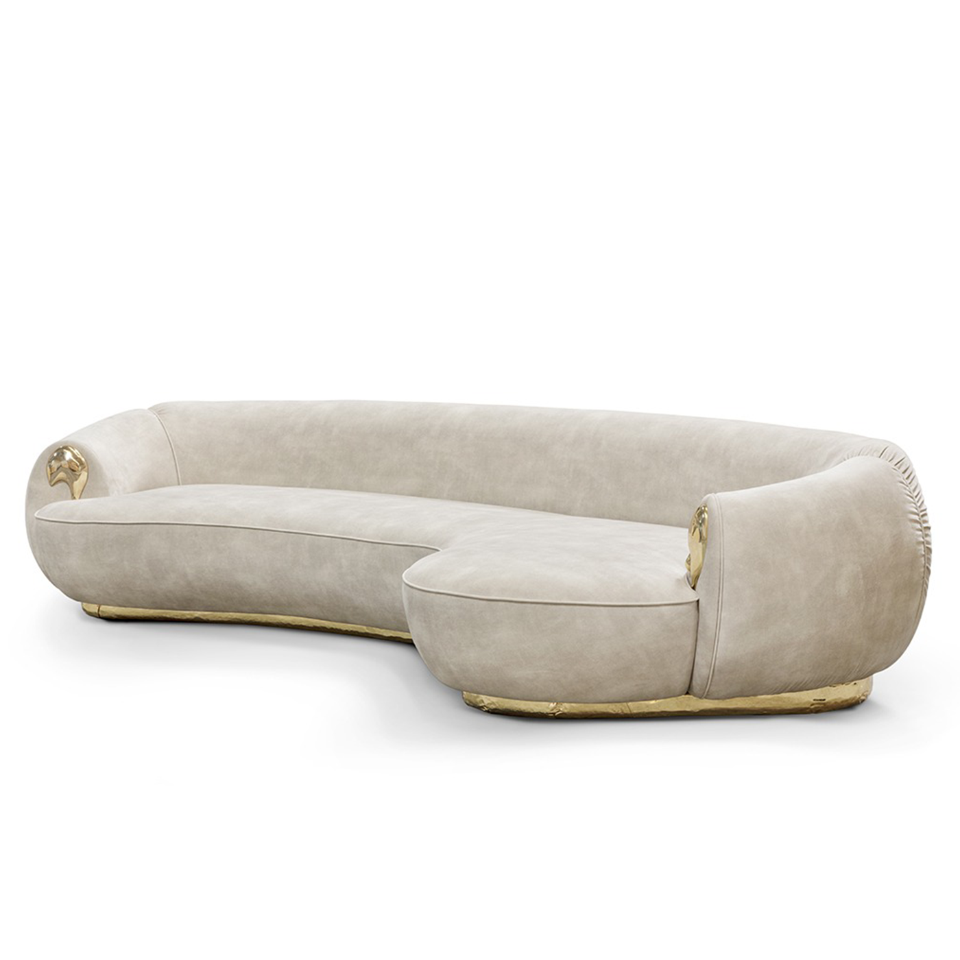 NEBET Luxurious Large Sofa in Gold