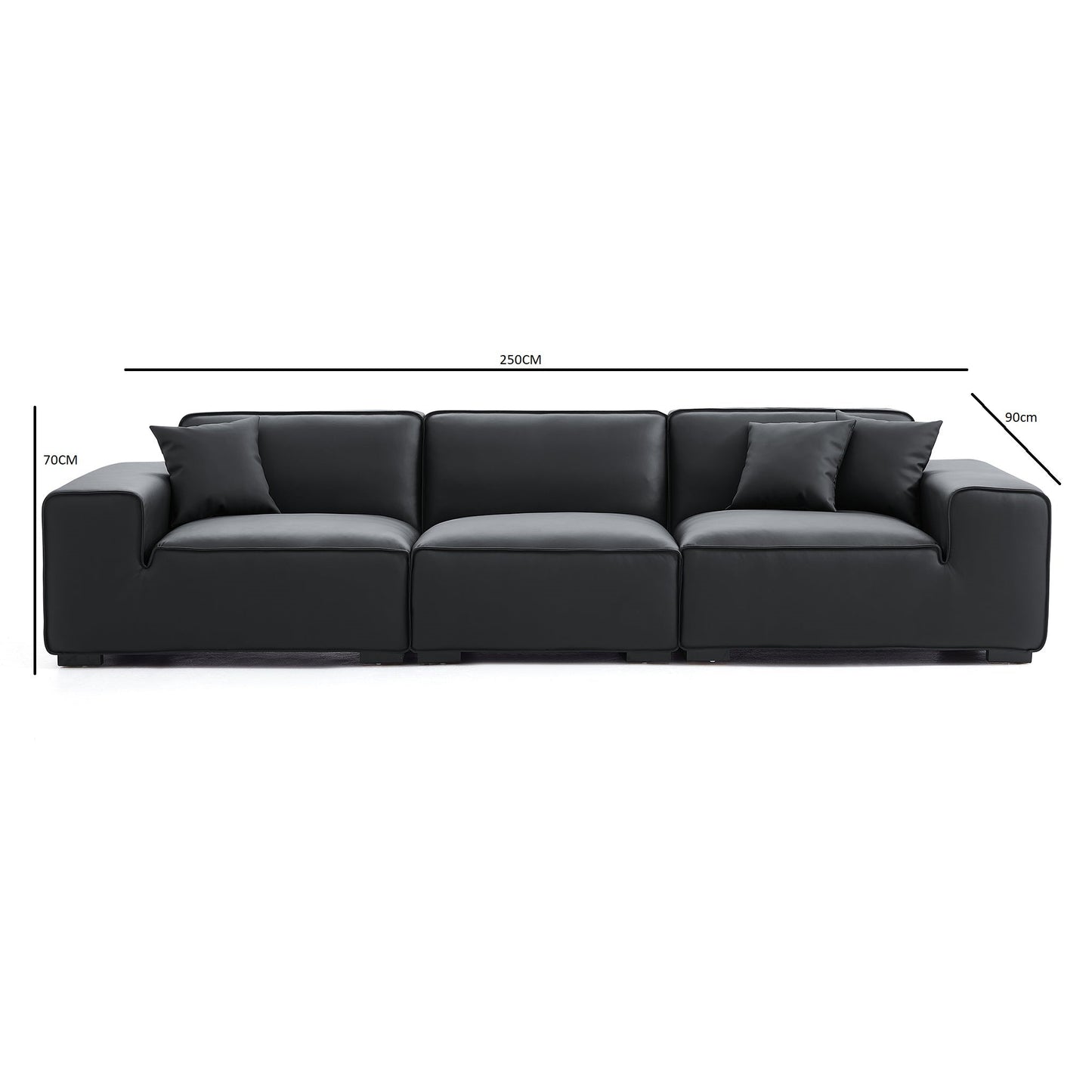 Premium Black Leather Sofa Modern Elegance Redefined