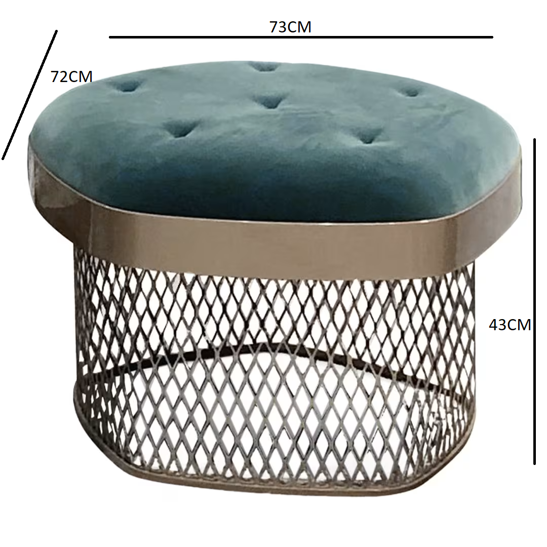 Asparagus iii teal ottoman